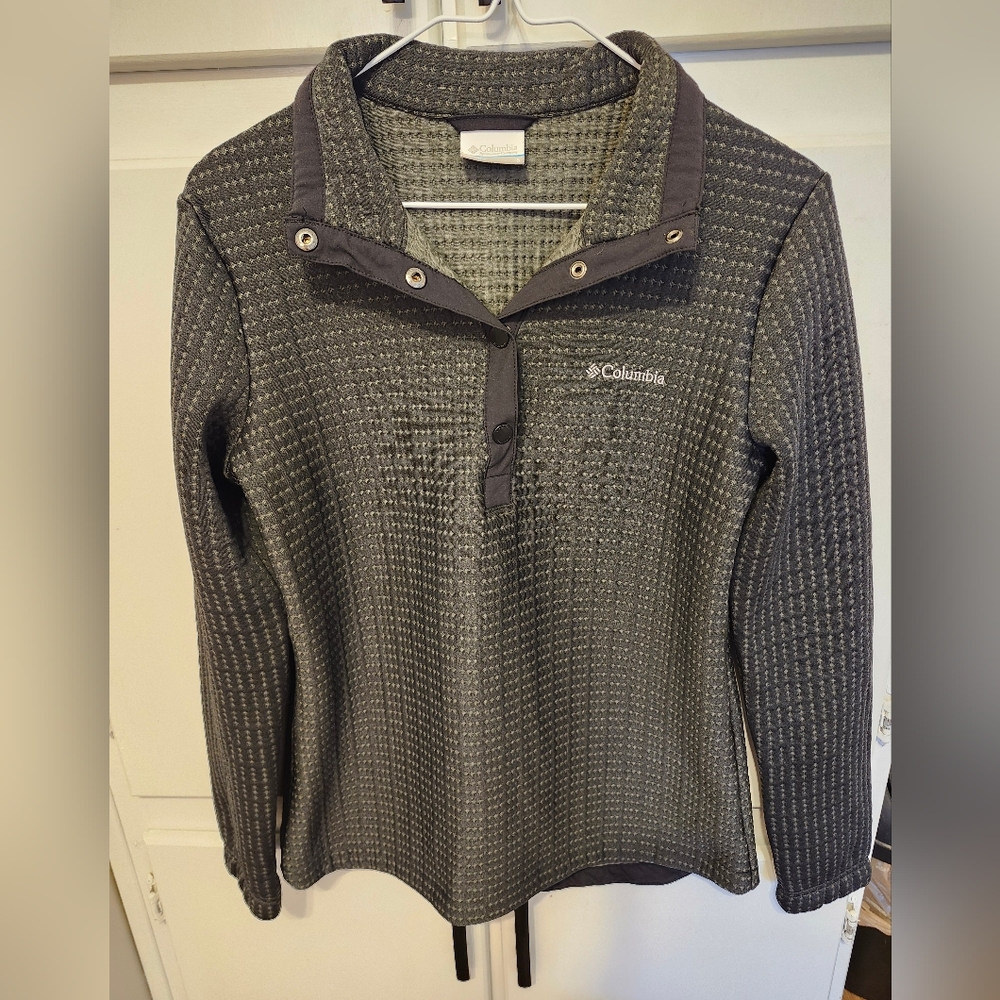 Columbia Saturday Trail Half Snap Pullover Dark Grey Womens Size Small